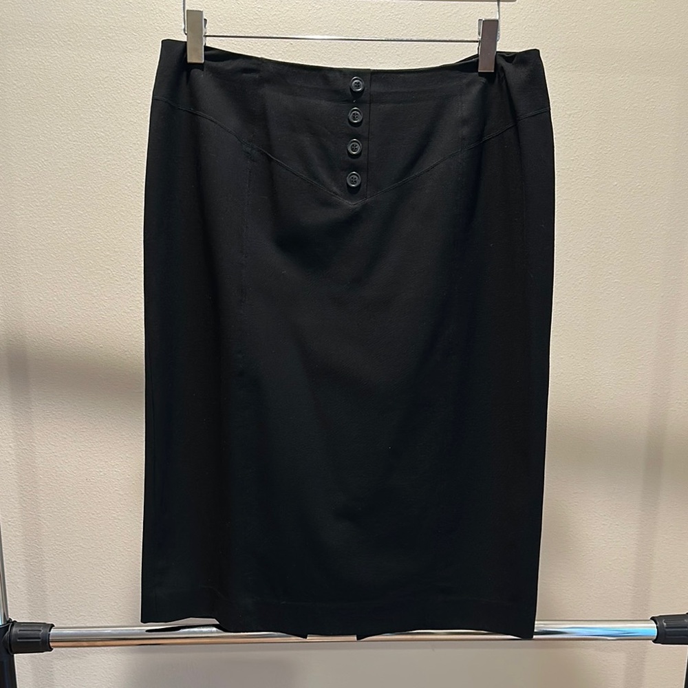 Elegant Black Button-Front Skirt